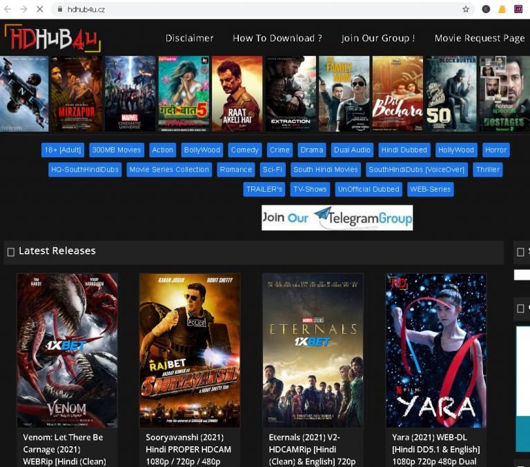 HDHub4u website : Download Bollywood, Hollywood Movies 2021